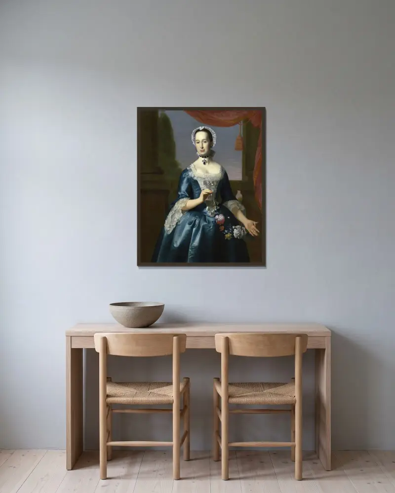 Anne Fairchild Bowler (Mrs. Metcalf Bowler) av John Singleton Copley inramad på en vägg
