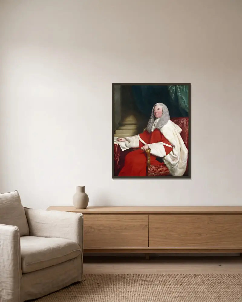 Baron Graham av John Singleton Copley inramad på en vägg