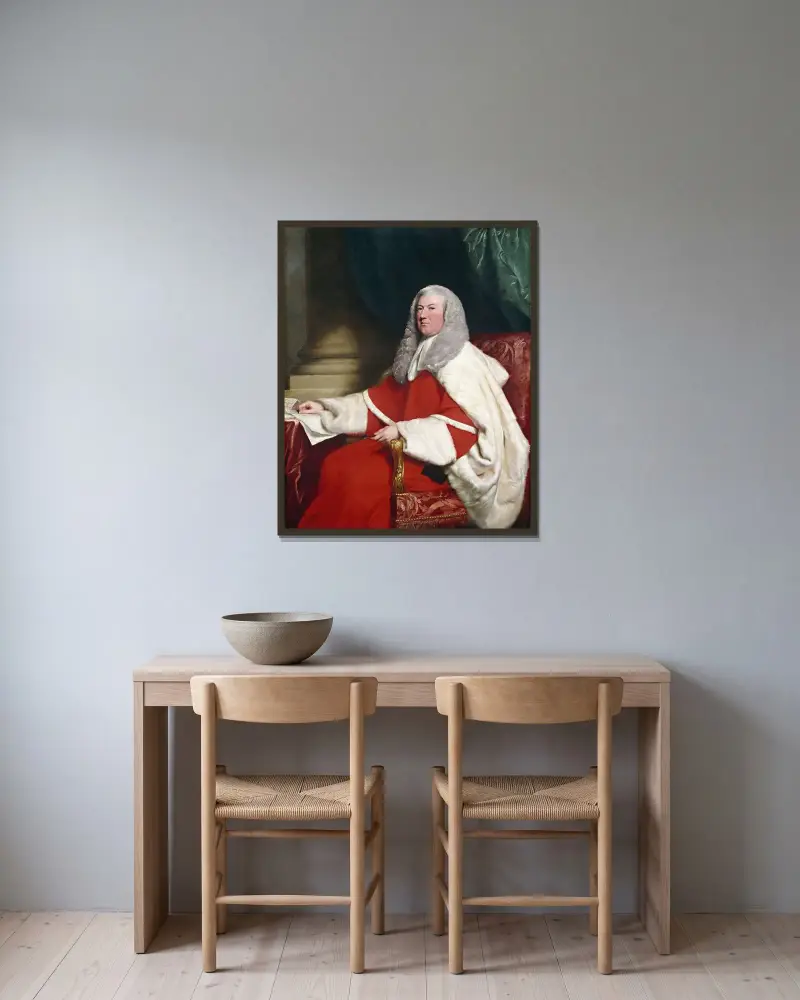 Baron Graham av John Singleton Copley inramad på en vägg