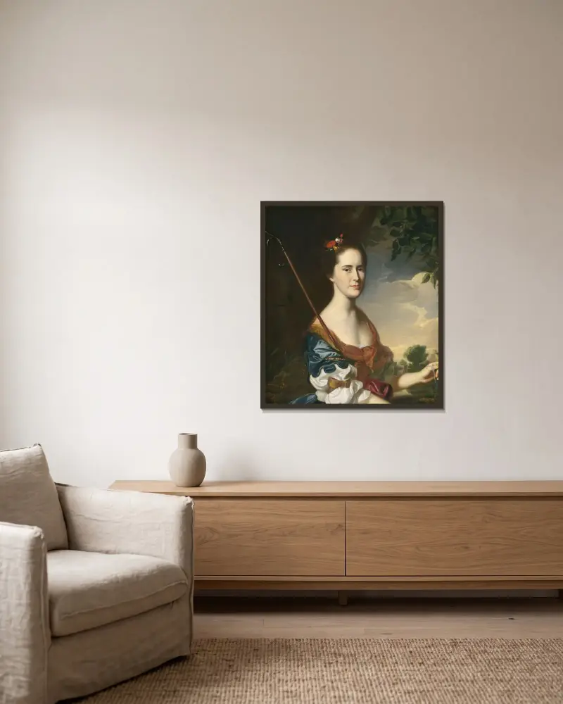 Elizabeth Gray Otis (Mrs. Samuel Alleyne Otis) av John Singleton Copley inramad på en vägg