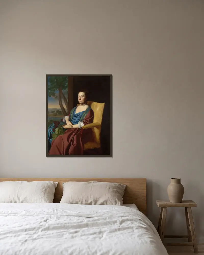 Elizabeth Storer Smith av John Singleton Copley inramad på en vägg