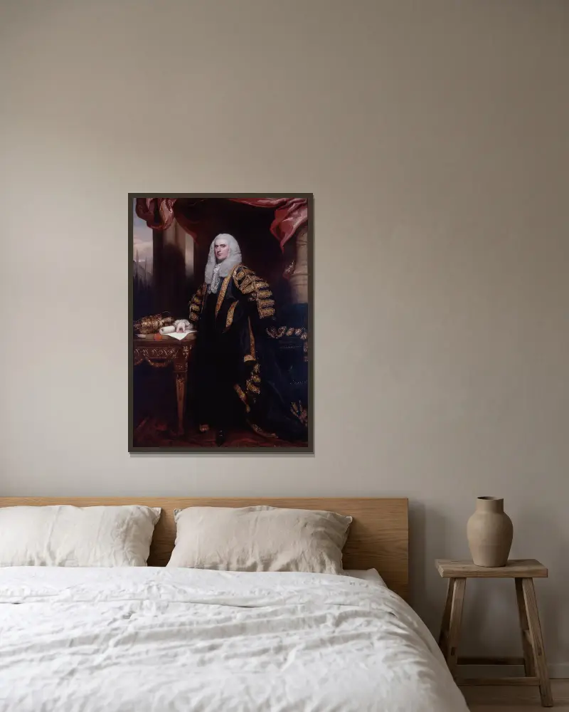 Henry Addington, First Viscount Sidmouth av John Singleton Copley inramad på en vägg