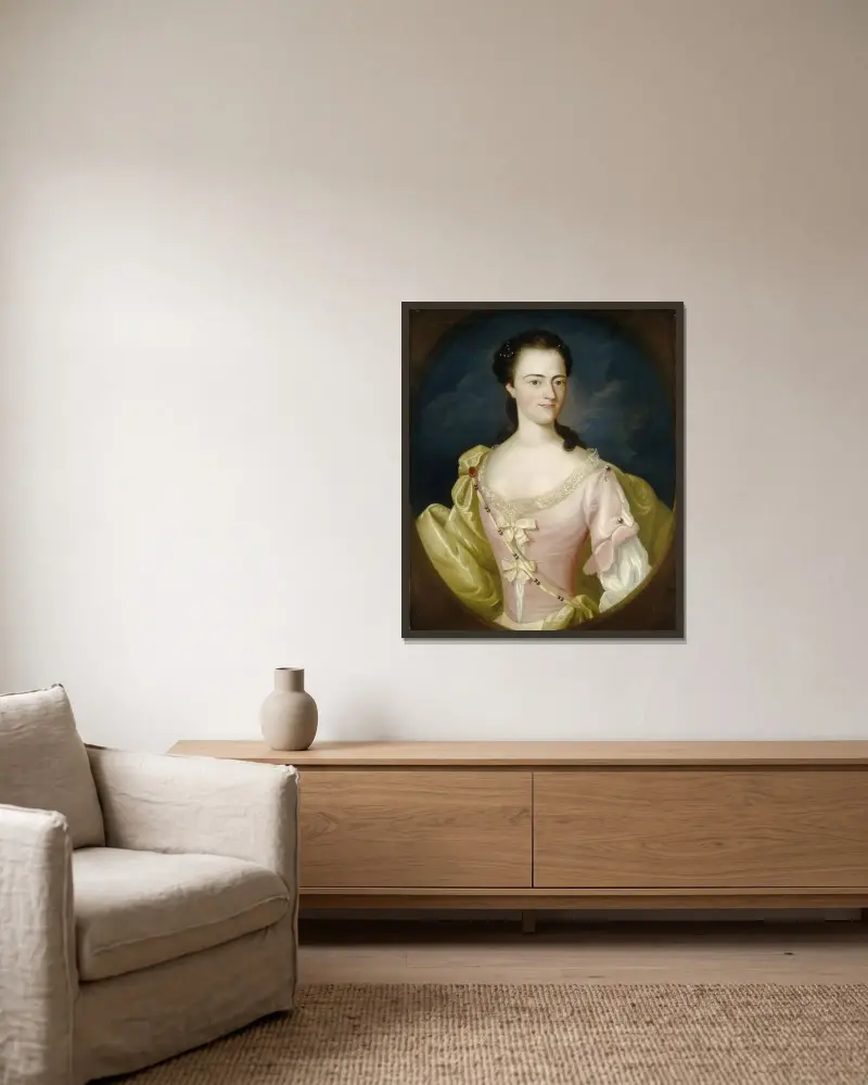 Jane Browne av John Singleton Copley inramad på en vägg