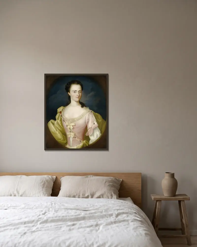 Jane Browne av John Singleton Copley inramad på en vägg