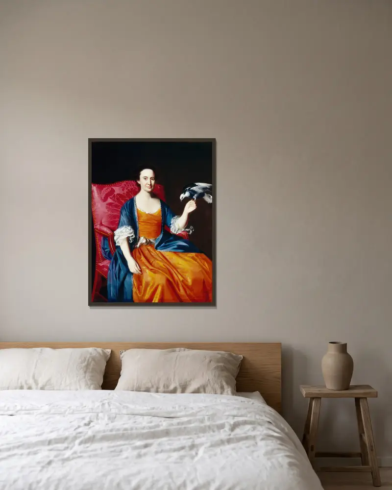 Paní Benjamin Hallowellová, John Singleton Copley v rámu na stěně