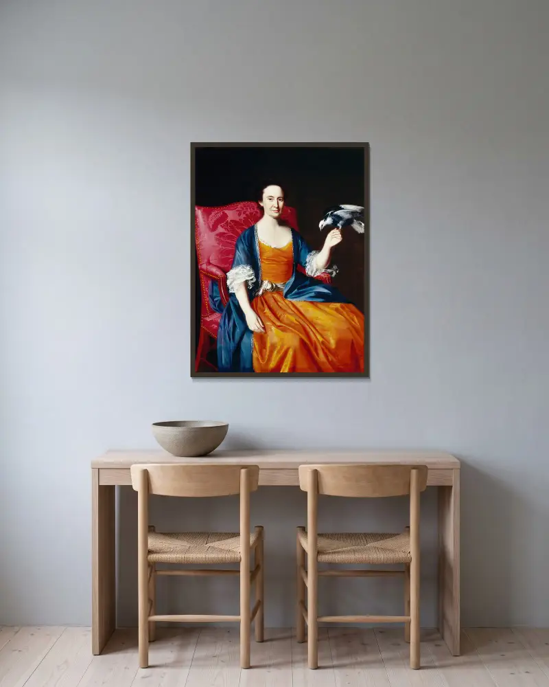Paní Benjamin Hallowellová, John Singleton Copley v rámu na stěně