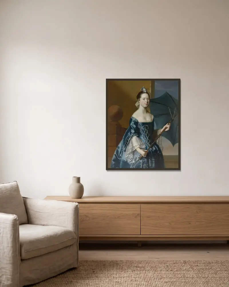 Mrs. Benjamin Pickman (Mary Toppan) av John Singleton Copley inramad på en vägg