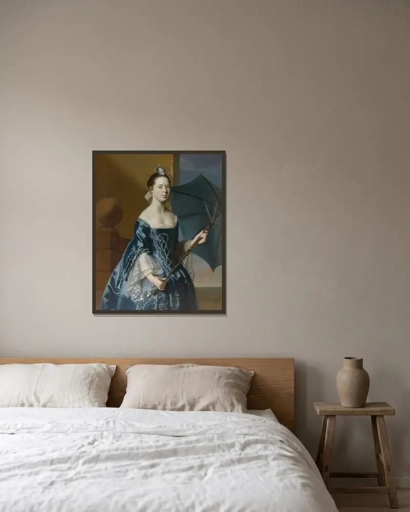 Mrs. Benjamin Pickman (Mary Toppan) av John Singleton Copley inramad på en vägg