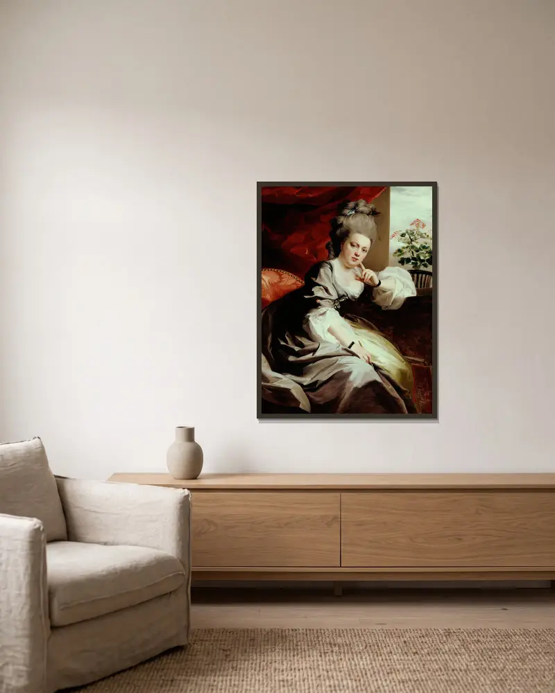Mrs. Clark Gayton, John Singleton Copley v rámu na stěně