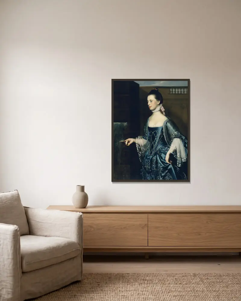 Paní Daniel Sargentová (Mary Turnerová), John Singleton Copley v rámu na stěně