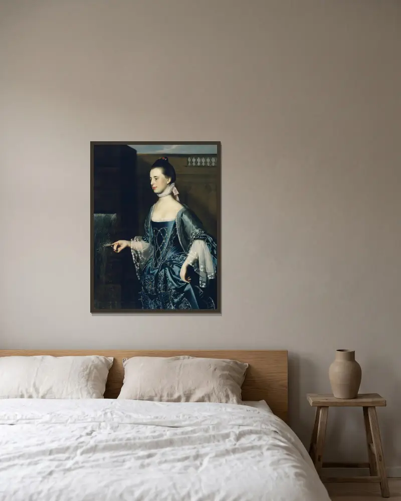 Paní Daniel Sargentová (Mary Turnerová), John Singleton Copley v rámu na stěně