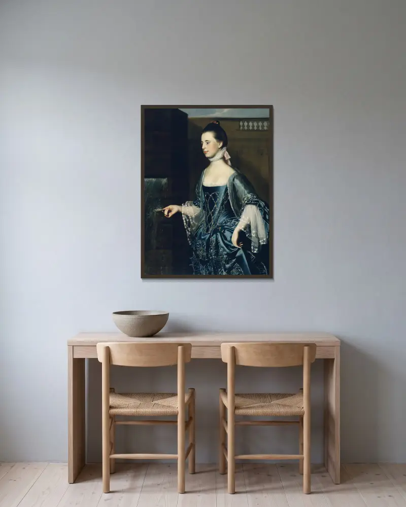 Paní Daniel Sargentová (Mary Turnerová), John Singleton Copley v rámu na stěně