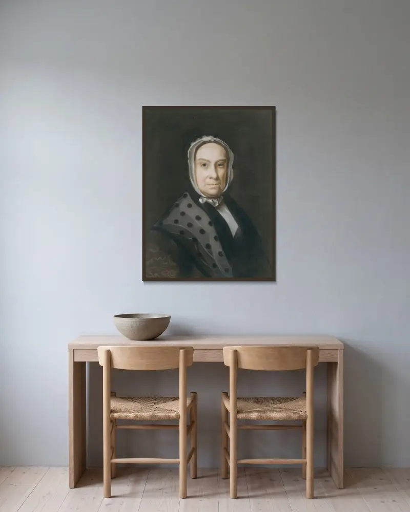 Mrs. Ebenezer Storer (Mary Edwards) av John Singleton Copley inramad på en vägg