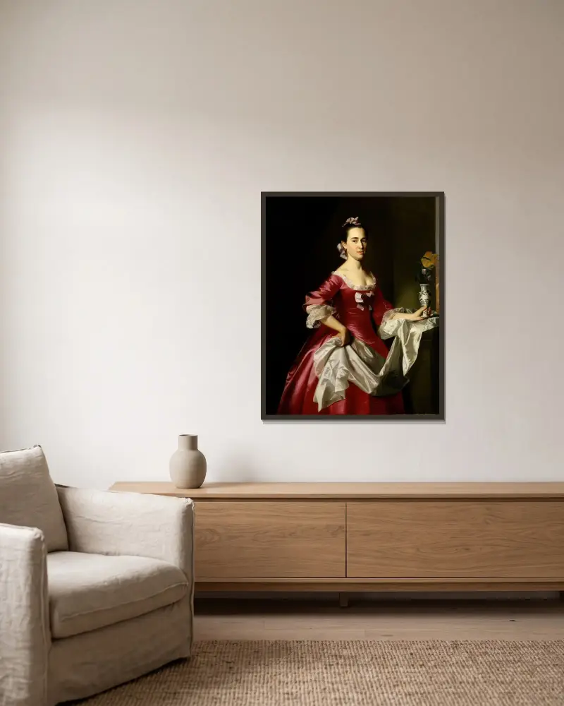 Mrs. George Watson av John Singleton Copley inramad på en vägg