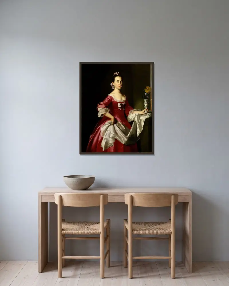 Mrs. George Watson av John Singleton Copley inramad på en vägg