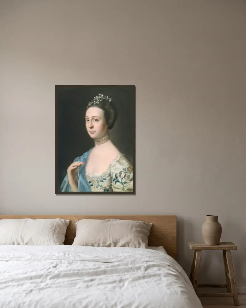 Fru Henry Hill (Anna Barrett) av John Singleton Copley inramad på en vägg