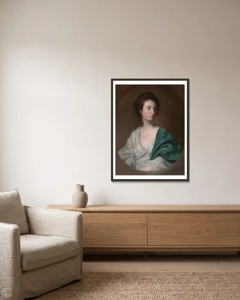 Mrs. Robert Hyde, John Singleton Copley v rámu na stěně