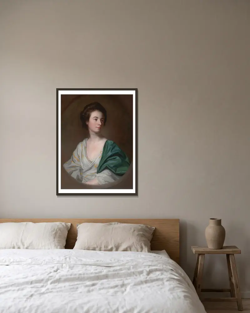 Mrs. Robert Hyde, John Singleton Copley v rámu na stěně