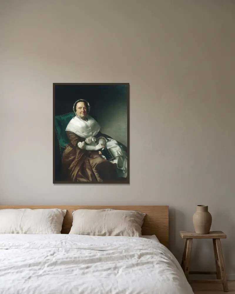 Paní Sylvanus Bourneová, John Singleton Copley v rámu na stěně