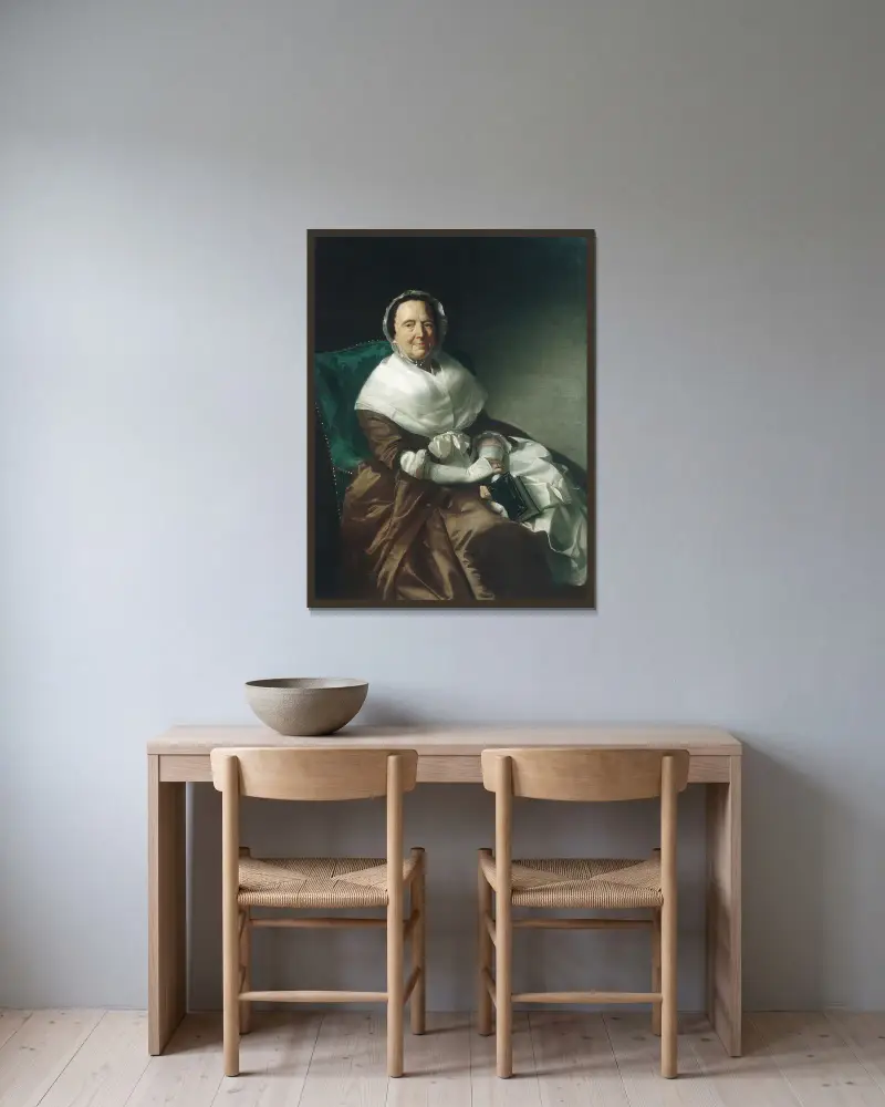 Paní Sylvanus Bourneová, John Singleton Copley v rámu na stěně