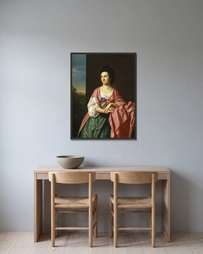 Mrs. Sylvester Gardiner, Née Abigail Pickman, Formerly Mrs. William Eppes av John Singleton Copley inramad på en vägg