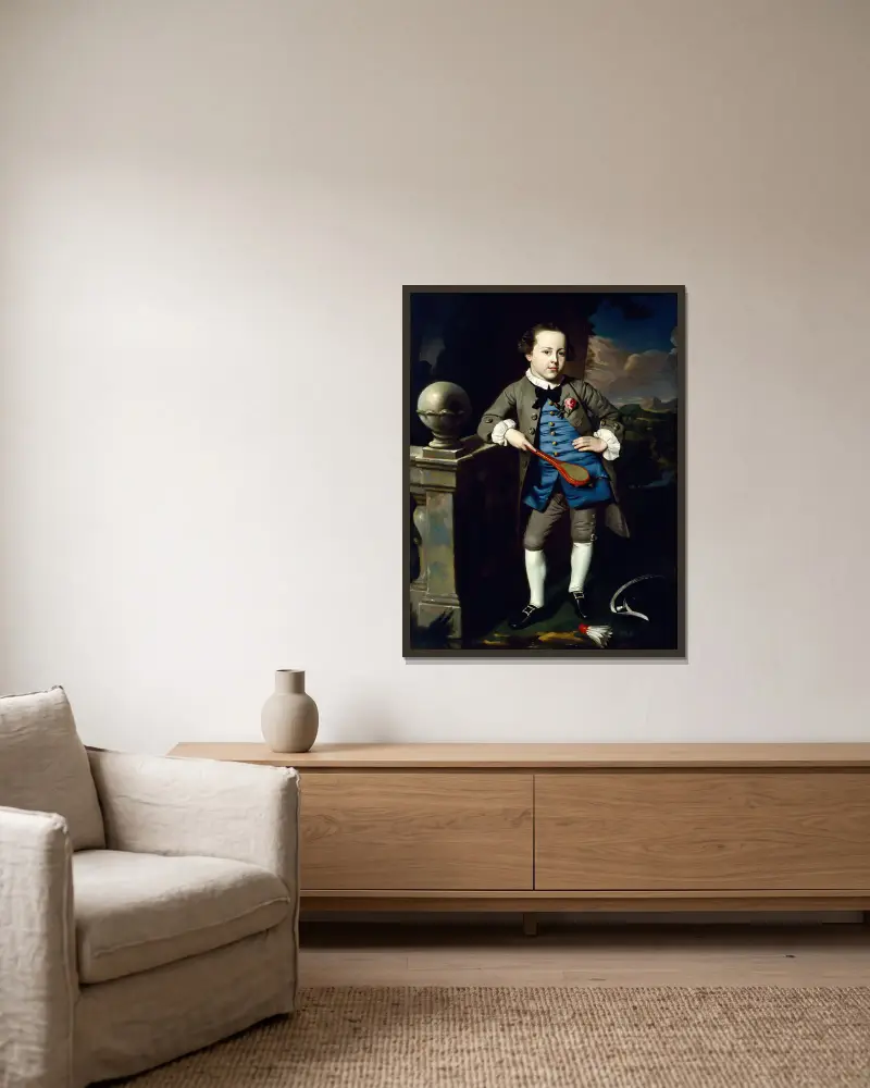 Porträt eines Jungen von John Singleton Copley gerahmt an einer Wand