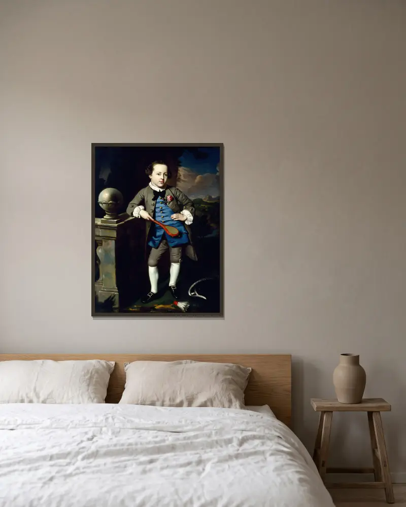 Porträt eines Jungen von John Singleton Copley gerahmt an einer Wand