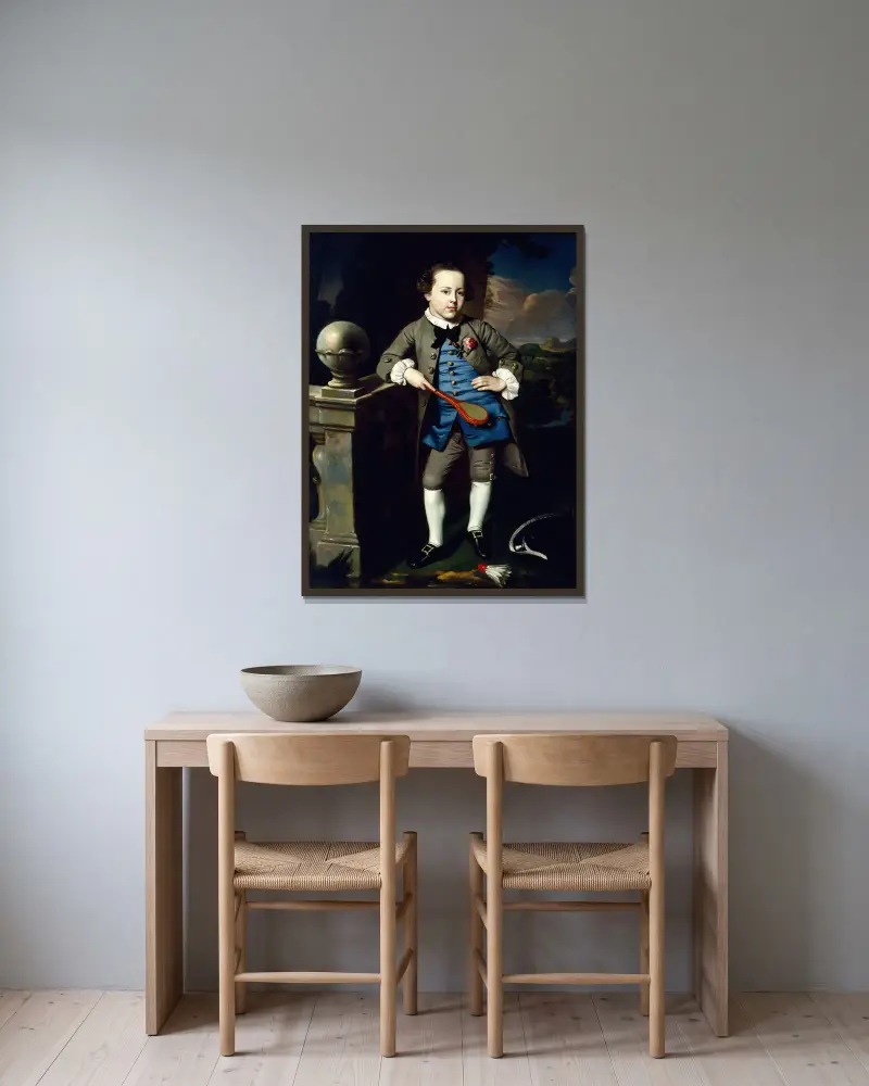 Porträt eines Jungen von John Singleton Copley gerahmt an einer Wand