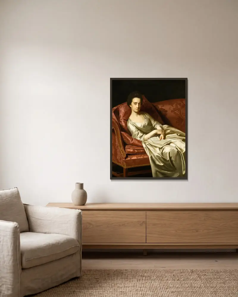 Portrait Of A Lady av John Singleton Copley inramad på en vägg