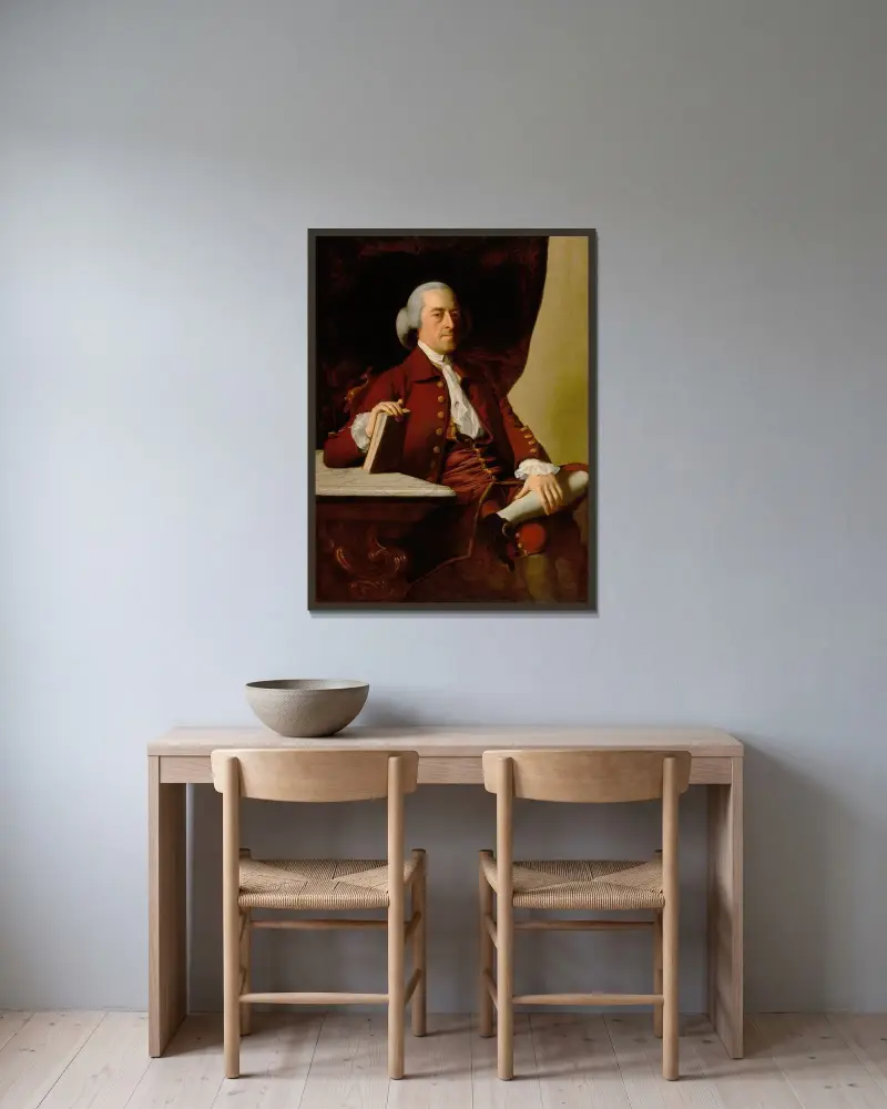 Porträtt av Joseph Scott av John Singleton Copley inramad på en vägg