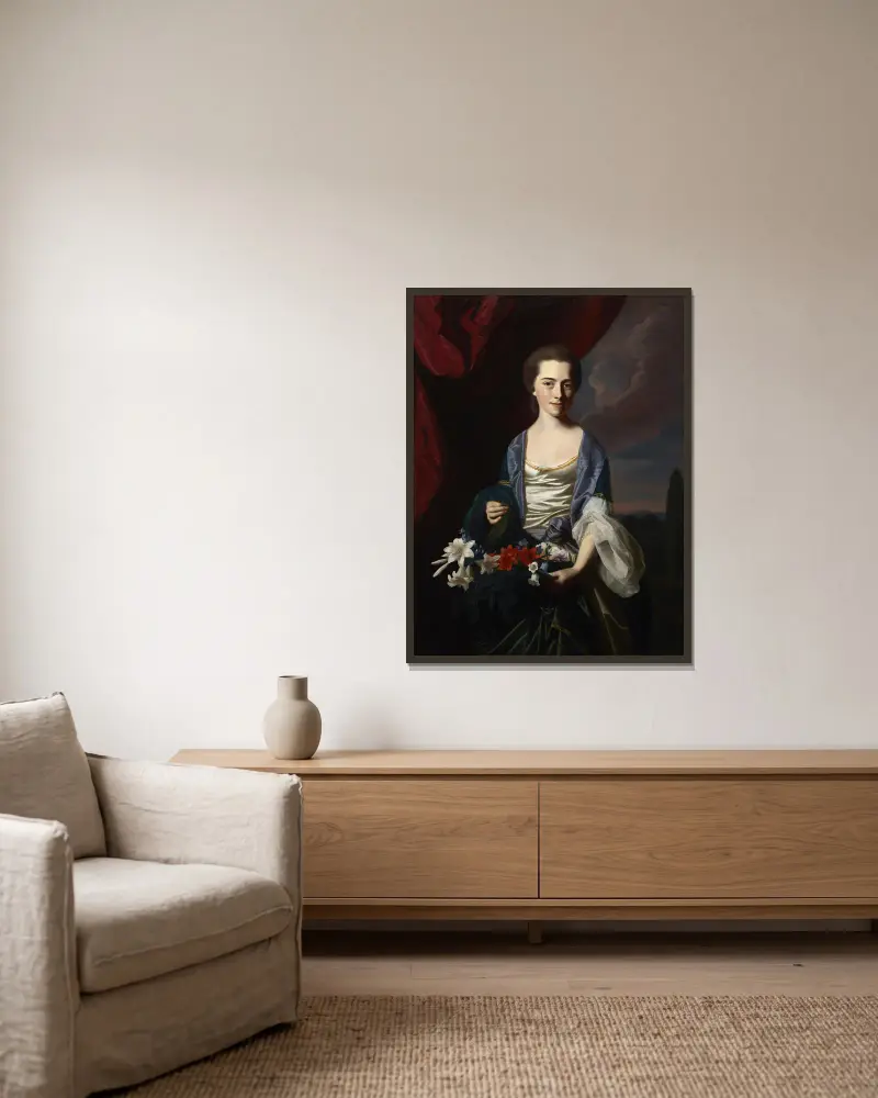 Sarah Sherburne Langdon von John Singleton Copley gerahmt an einer Wand
