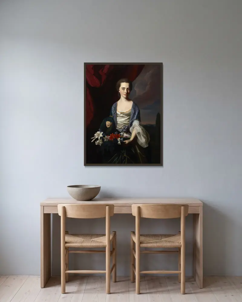 Sarah Sherburne Langdon von John Singleton Copley gerahmt an einer Wand