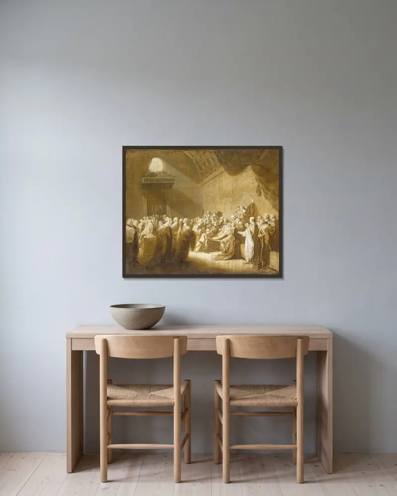 Earlen av Chathams död av John Singleton Copley inramad på en vägg