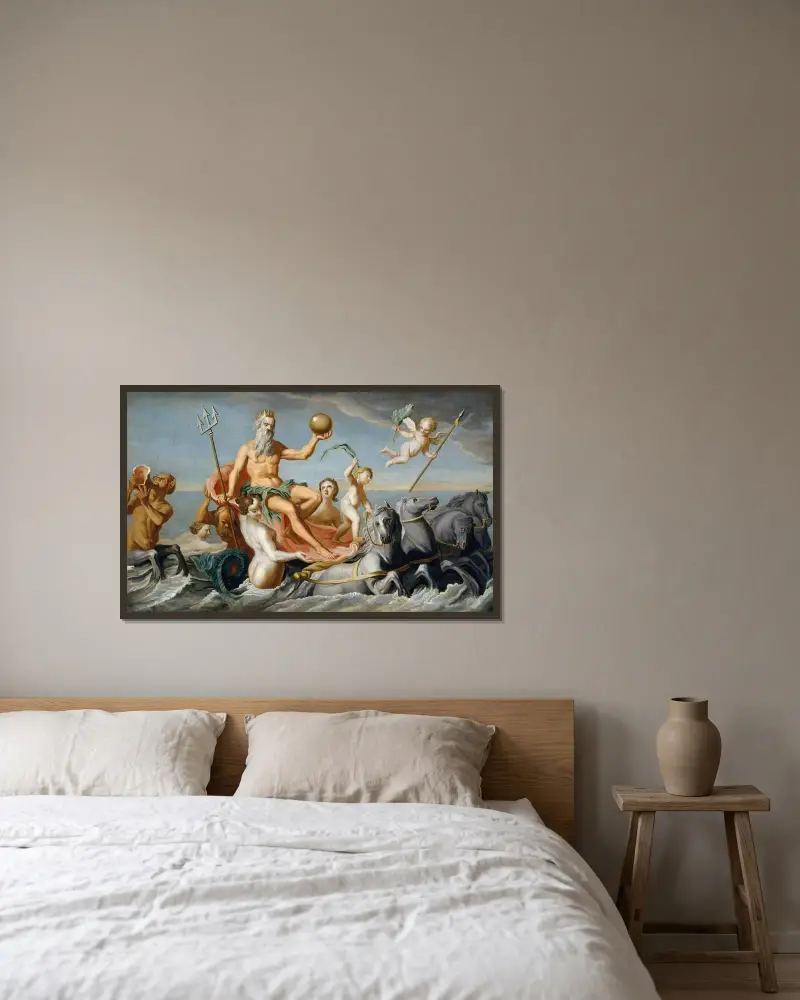 Neptunus återkomst av John Singleton Copley inramad på en vägg