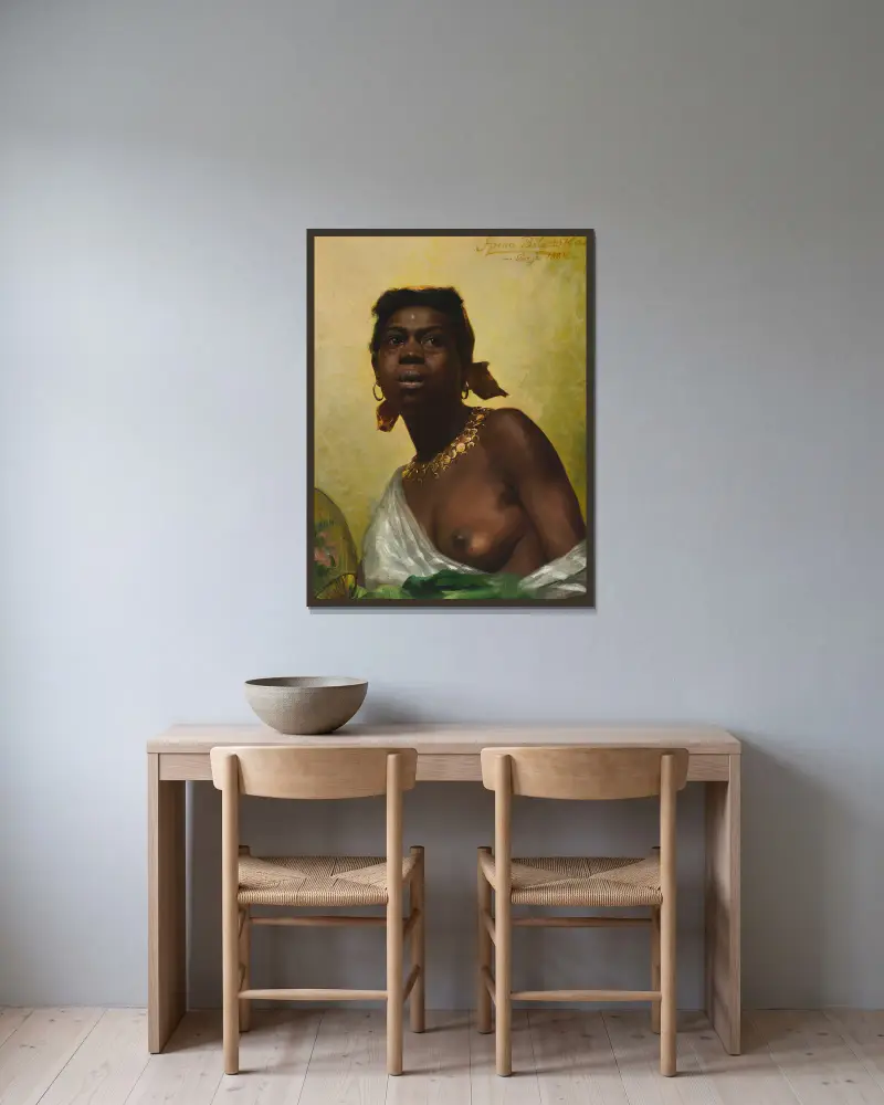 Black girl av Anna Bilińska-Bohdanowicz inramad på en vägg