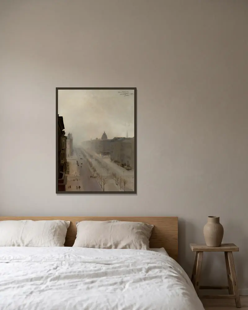 Unter den Linden Street in Berlin av Anna Bilińska-Bohdanowicz inramad på en vägg