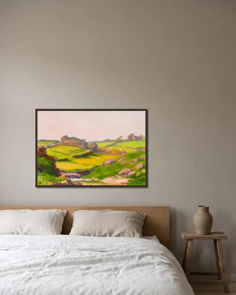 Feld in Janowiec von Władysław Ślewiński gerahmt an einer Wand