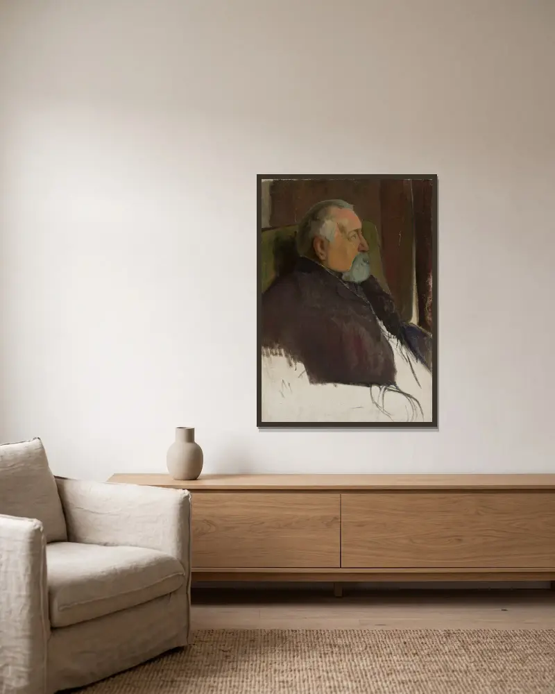 Portret mężczyzny, Władysław Ślewiński w ramie na ścianie
