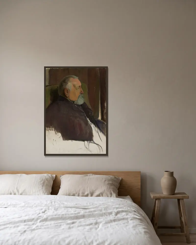 Portret mężczyzny, Władysław Ślewiński w ramie na ścianie