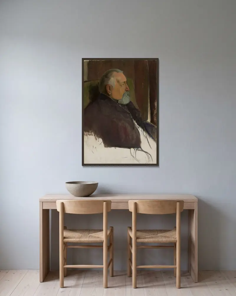 Portret mężczyzny, Władysław Ślewiński w ramie na ścianie