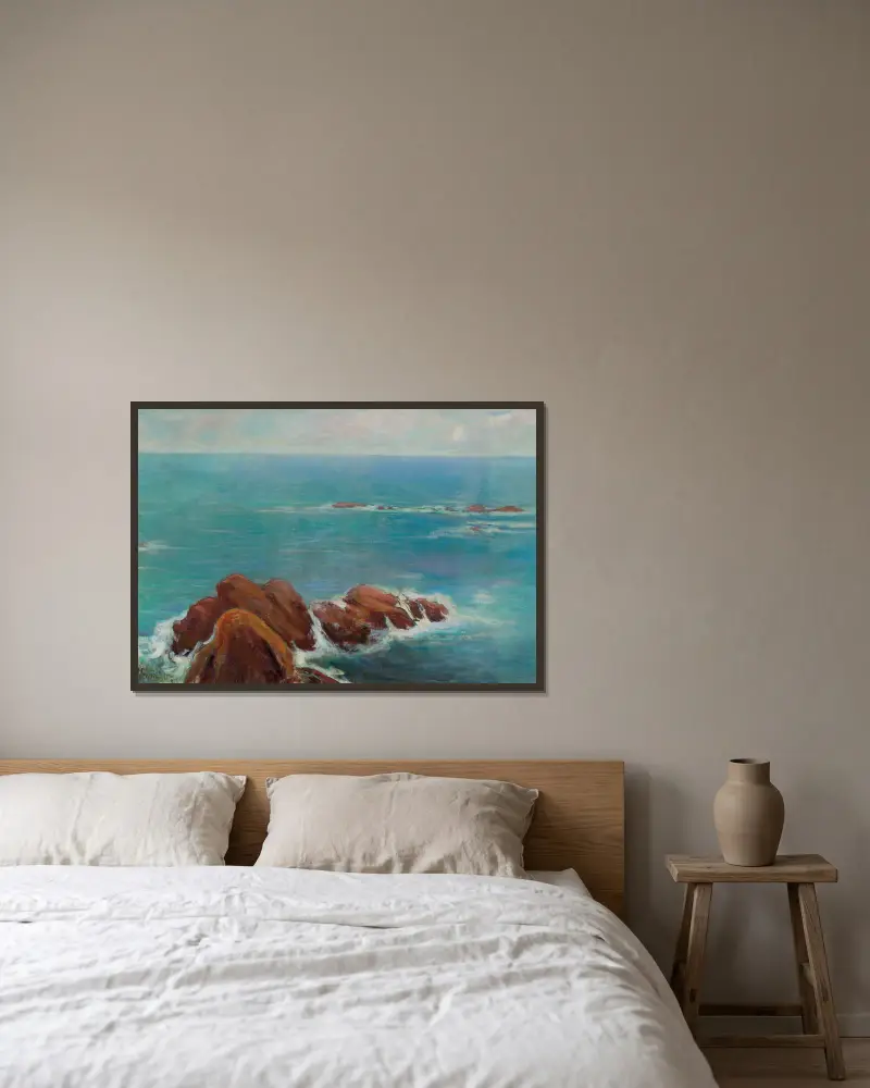 Felsen in Belle-Île von Władysław Ślewiński gerahmt an einer Wand