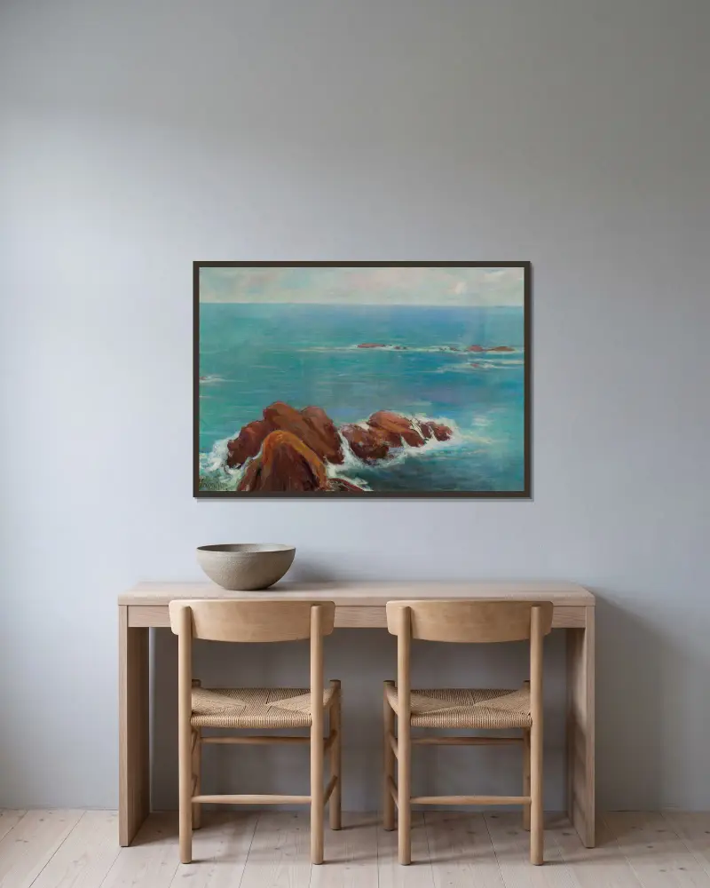 Felsen in Belle-Île von Władysław Ślewiński gerahmt an einer Wand