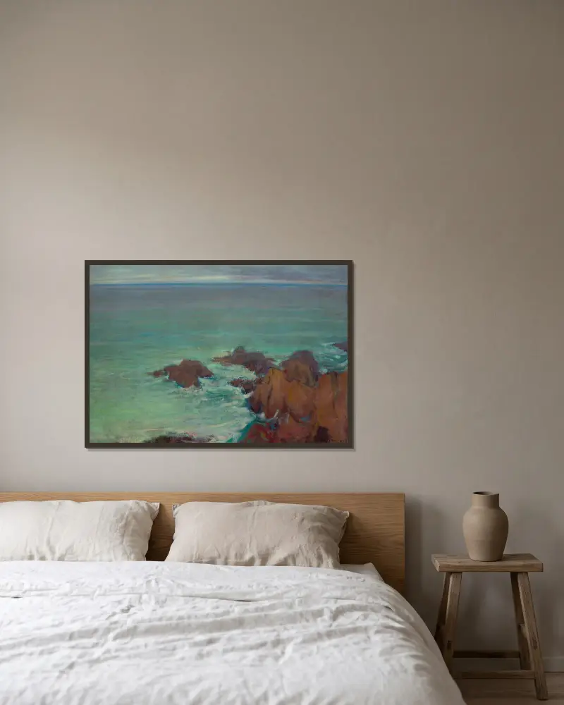 Meer in der Bretagne von Władysław Ślewiński gerahmt an einer Wand