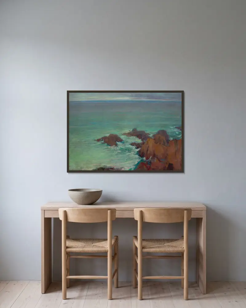 Meer in der Bretagne von Władysław Ślewiński gerahmt an einer Wand
