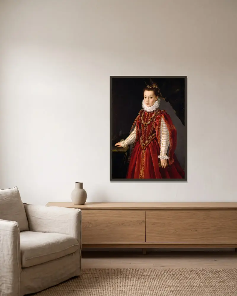Portrait of a Young Lady av Sofonisba Anguissola inramad på en vägg