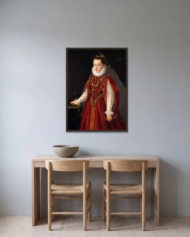 Portrait of a Young Lady av Sofonisba Anguissola inramad på en vägg
