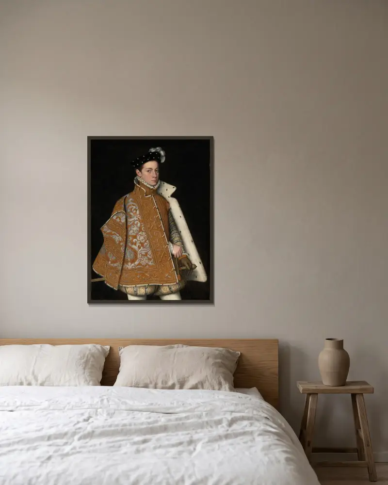 Portrait of Prince Alessandro Farnese (1545-1592), later Duke of Parma and Piacenza av Sofonisba Anguissola inramad på en vägg