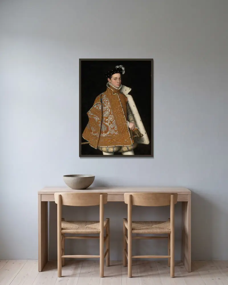 Portrait of Prince Alessandro Farnese (1545-1592), later Duke of Parma and Piacenza av Sofonisba Anguissola inramad på en vägg