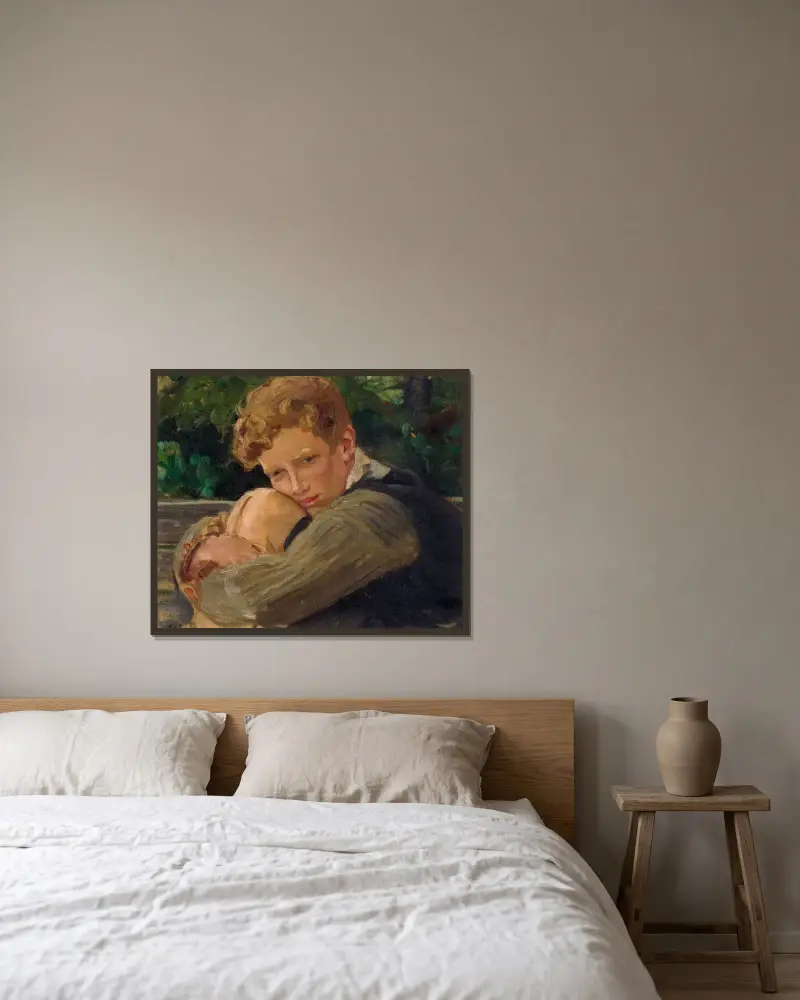 Antti, 1917 von Venny Soldan-Brofeldt gerahmt an einer Wand