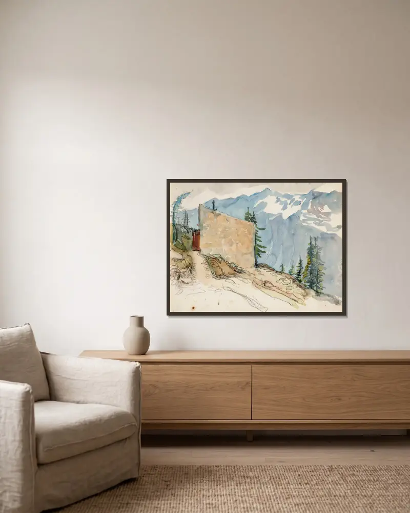 Landschaft aus Tirol von Venny Soldan-Brofeldt gerahmt an einer Wand